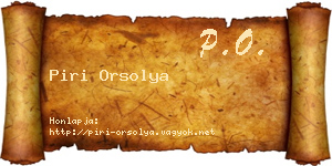 Piri Orsolya névjegykártya
